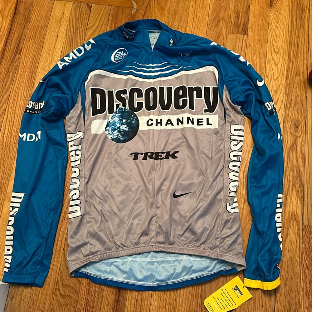 Nike Discovery‎ Channel 3/4 Zip Cycling Jersey New Blue color Sz Xl